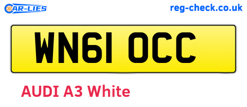 WN61OCC are the vehicle registration plates.