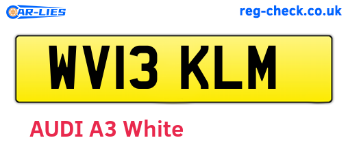 WV13KLM are the vehicle registration plates.