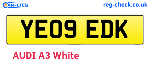 YE09EDK are the vehicle registration plates.