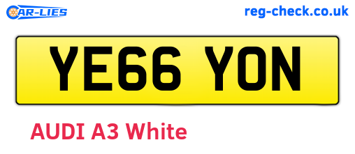 YE66YON are the vehicle registration plates.
