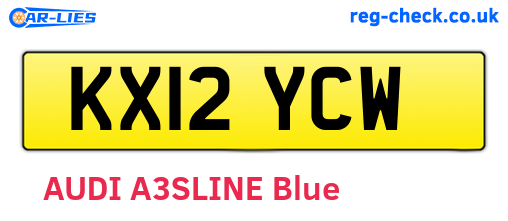 KX12YCW are the vehicle registration plates.
