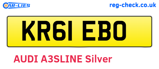 KR61EBO are the vehicle registration plates.