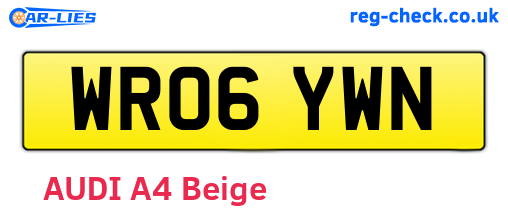 WR06YWN are the vehicle registration plates.