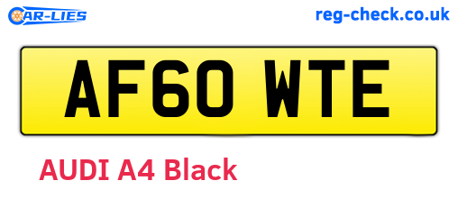 AF60WTE are the vehicle registration plates.