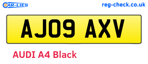 AJ09AXV are the vehicle registration plates.