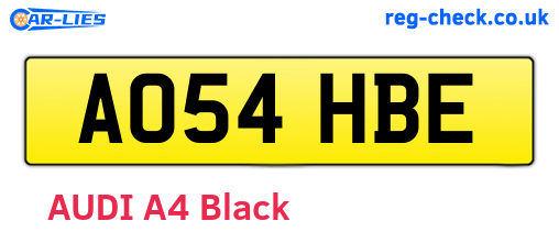 AO54HBE are the vehicle registration plates.