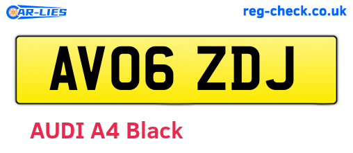 AV06ZDJ are the vehicle registration plates.
