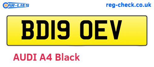 BD19OEV are the vehicle registration plates.