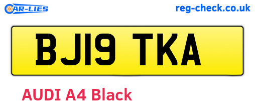 BJ19TKA are the vehicle registration plates.