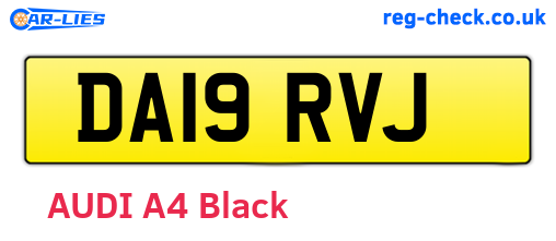 DA19RVJ are the vehicle registration plates.