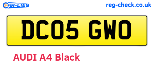 DC05GWO are the vehicle registration plates.