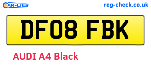 DF08FBK are the vehicle registration plates.