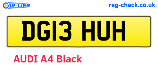 DG13HUH are the vehicle registration plates.