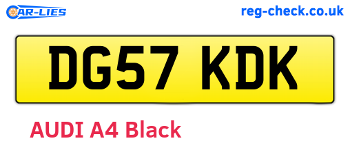 DG57KDK are the vehicle registration plates.