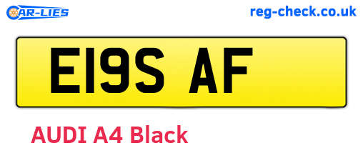 E19SAF are the vehicle registration plates.