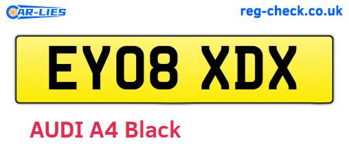 EY08XDX are the vehicle registration plates.