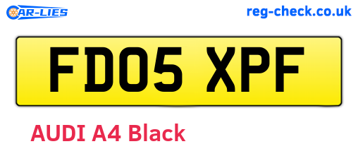 FD05XPF are the vehicle registration plates.