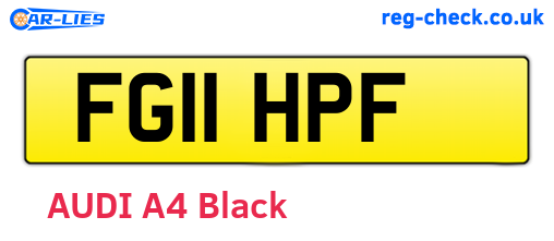 FG11HPF are the vehicle registration plates.