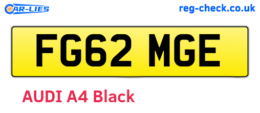 FG62MGE are the vehicle registration plates.