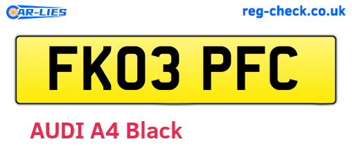 FK03PFC are the vehicle registration plates.