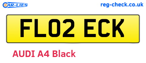 FL02ECK are the vehicle registration plates.
