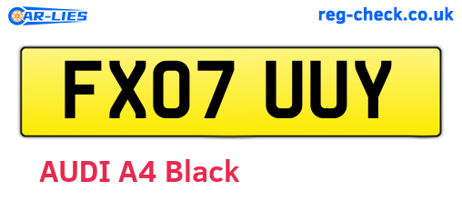 FX07UUY are the vehicle registration plates.