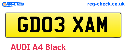 GD03XAM are the vehicle registration plates.