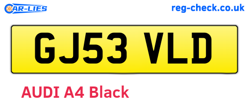 GJ53VLD are the vehicle registration plates.