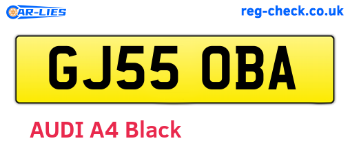 GJ55OBA are the vehicle registration plates.