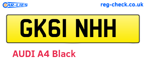 GK61NHH are the vehicle registration plates.