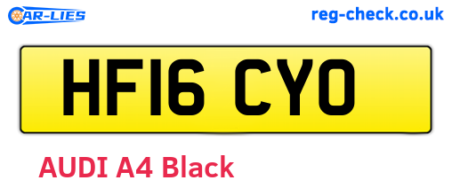 HF16CYO are the vehicle registration plates.