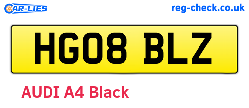 HG08BLZ are the vehicle registration plates.