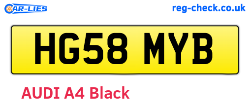 HG58MYB are the vehicle registration plates.