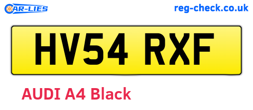 HV54RXF are the vehicle registration plates.
