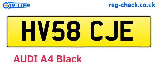 HV58CJE are the vehicle registration plates.