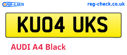KU04UKS are the vehicle registration plates.