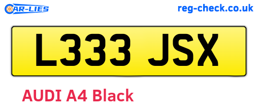 L333JSX are the vehicle registration plates.