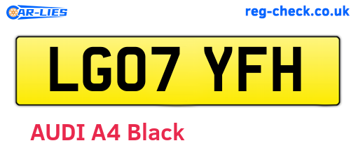 LG07YFH are the vehicle registration plates.