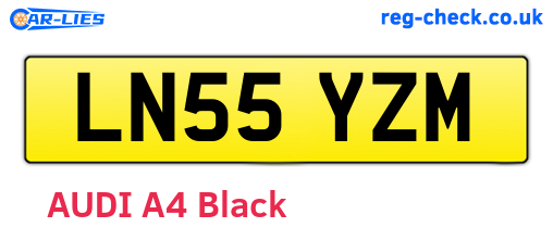 LN55YZM are the vehicle registration plates.