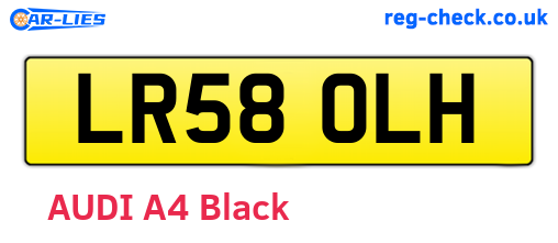 LR58OLH are the vehicle registration plates.