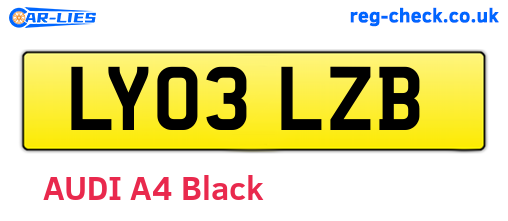 LY03LZB are the vehicle registration plates.