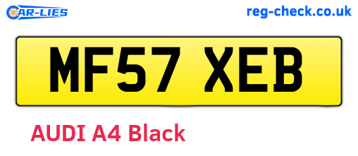 MF57XEB are the vehicle registration plates.