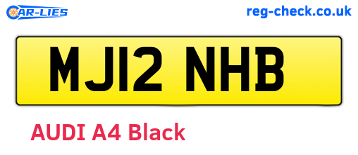MJ12NHB are the vehicle registration plates.