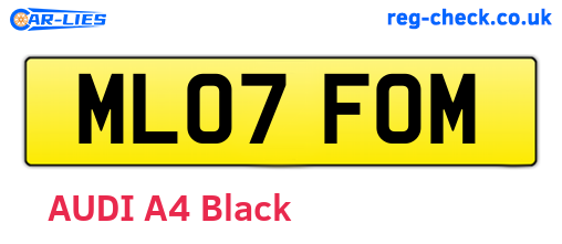 ML07FOM are the vehicle registration plates.