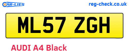 ML57ZGH are the vehicle registration plates.
