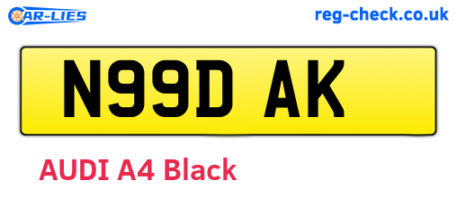 N99DAK are the vehicle registration plates.