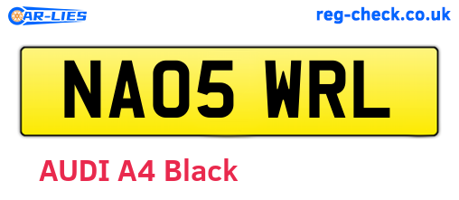 NA05WRL are the vehicle registration plates.