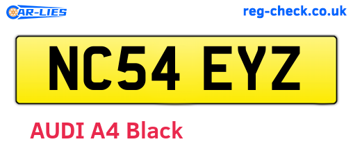 NC54EYZ are the vehicle registration plates.