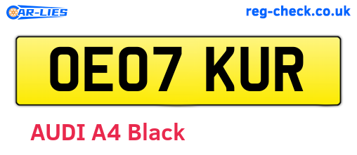 OE07KUR are the vehicle registration plates.