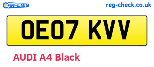 OE07KVV are the vehicle registration plates.